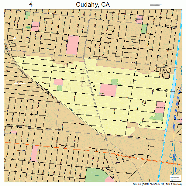 Cudahy, CA street map