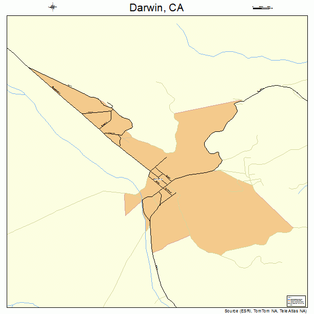 Darwin, CA street map