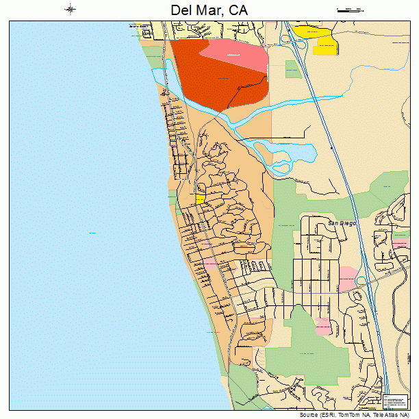 Del Mar, CA street map