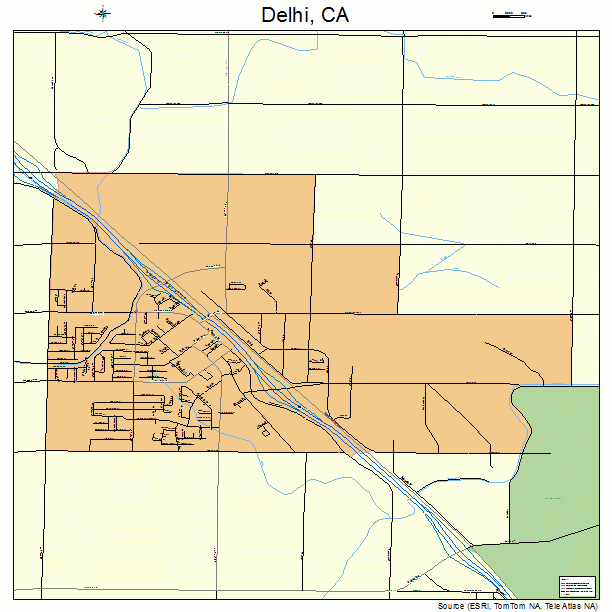 Delhi, CA street map