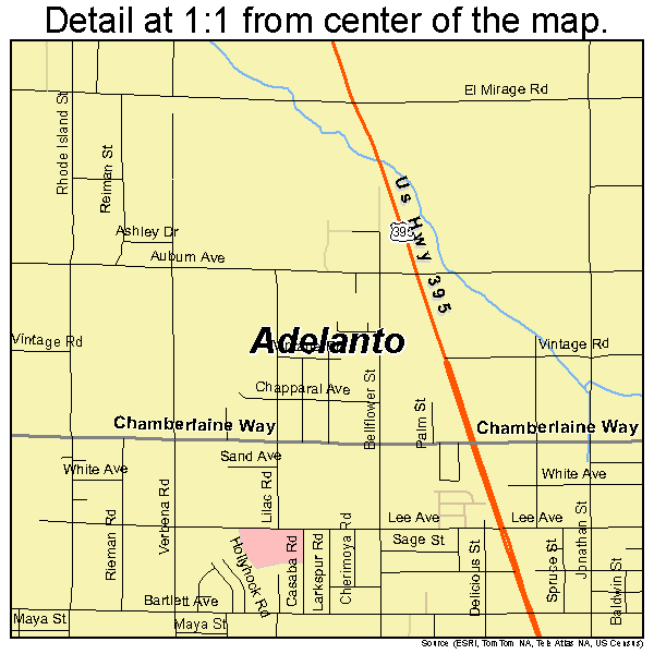 Adelanto, California road map detail