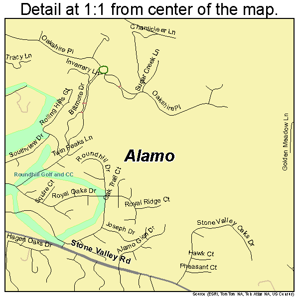 Alamo, California road map detail