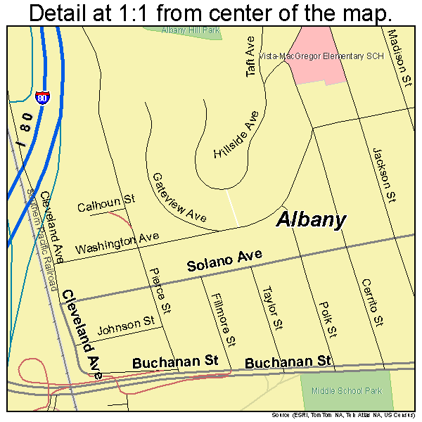 Albany, California road map detail