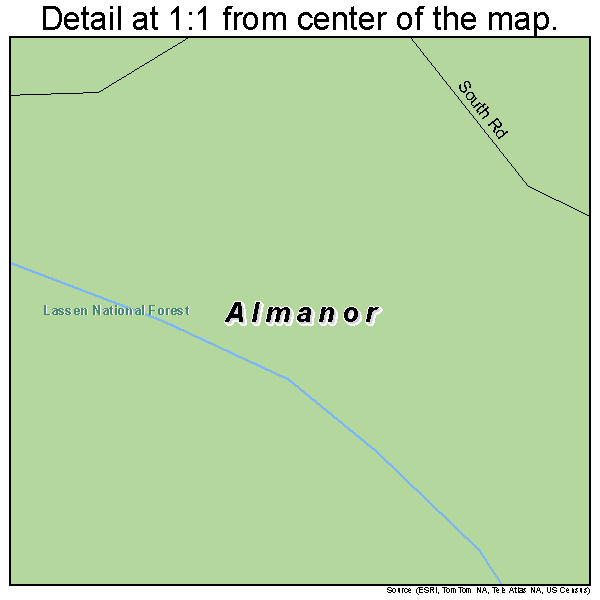 Almanor, California road map detail