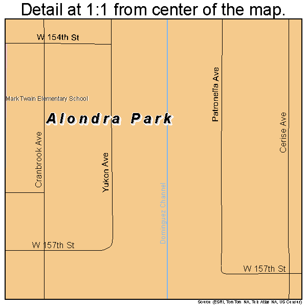Alondra Park, California road map detail