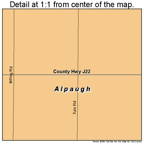 Alpaugh, California road map detail