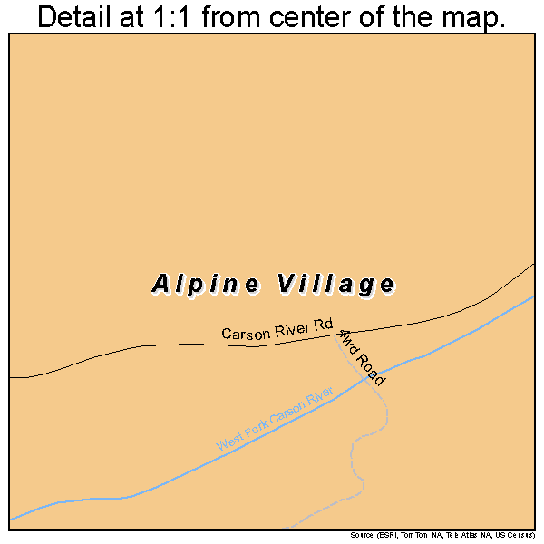 Alpine Village, California road map detail