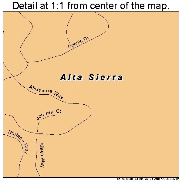 Alta Sierra, California road map detail
