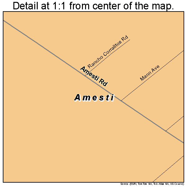Amesti, California road map detail