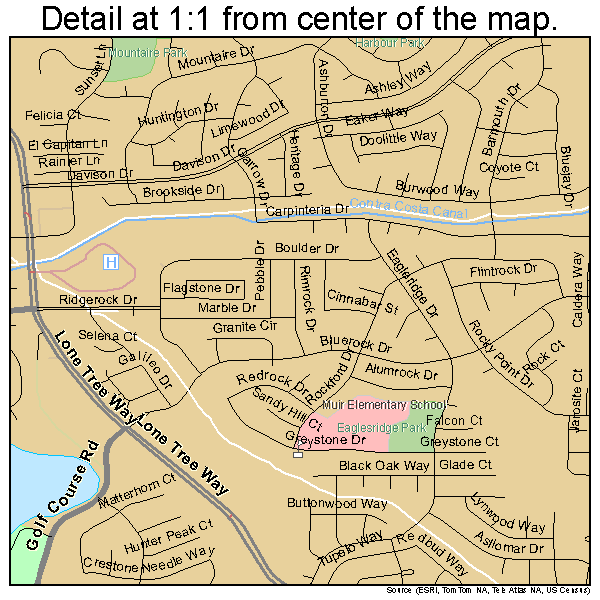 Antioch, California road map detail