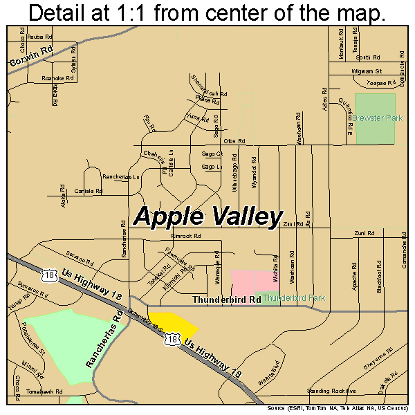 Apple Valley, California road map detail