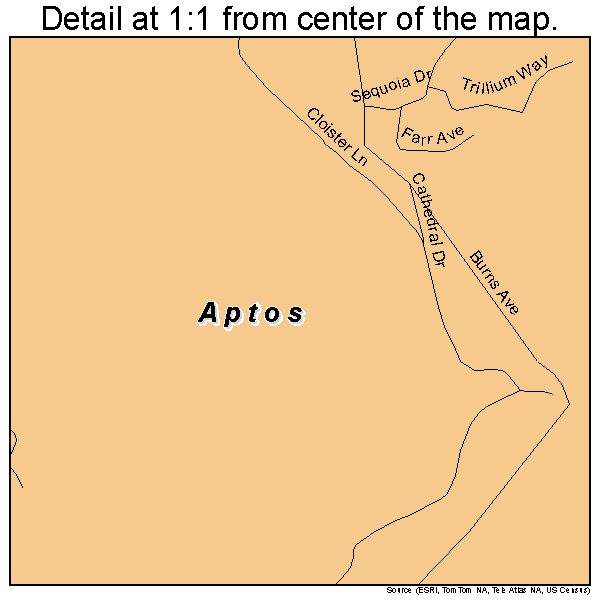 Aptos, California road map detail
