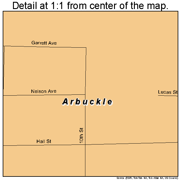 Arbuckle, California road map detail