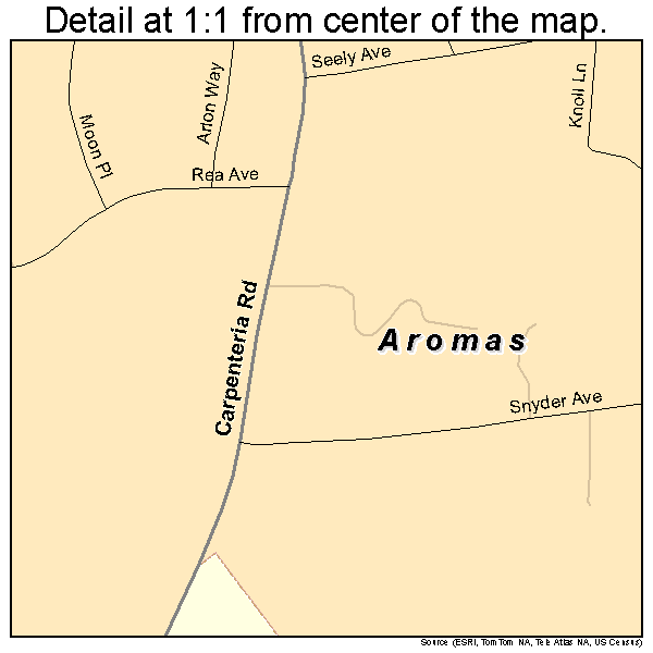 Aromas, California road map detail