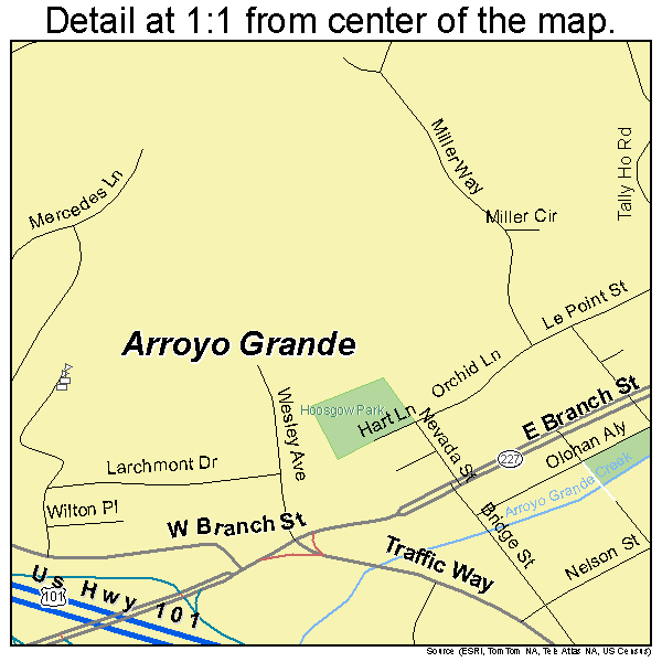 Arroyo Grande, California road map detail
