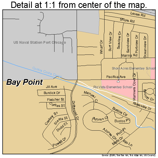 Bay Point, California road map detail