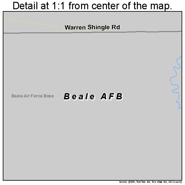 Beale AFB, California road map detail