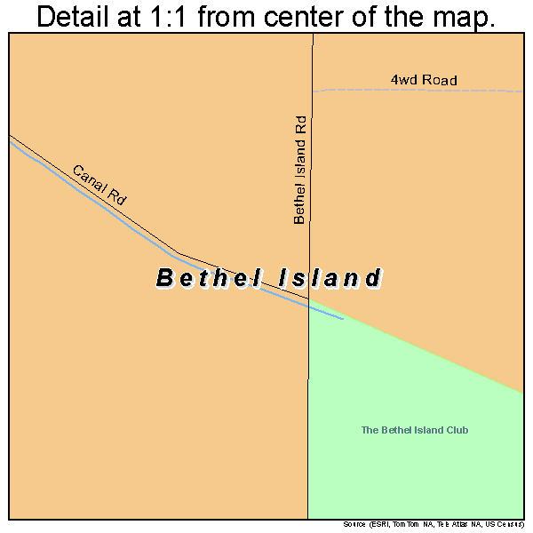 Bethel Island, California road map detail