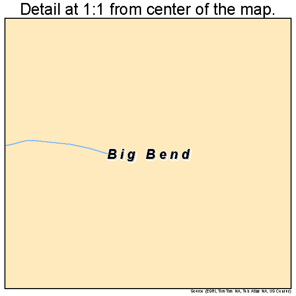 Big Bend, California road map detail