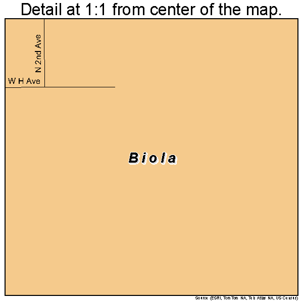 Biola, California road map detail