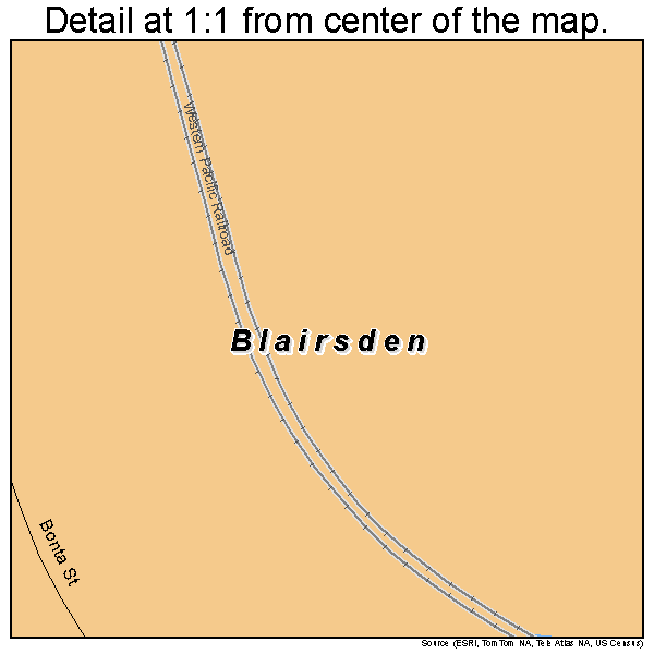 Blairsden, California road map detail