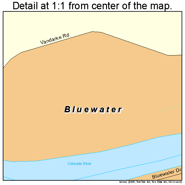 Bluewater, California road map detail