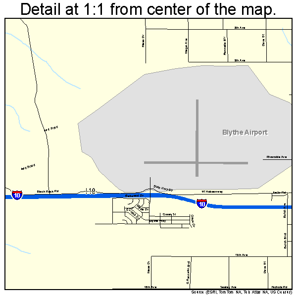 Blythe, California road map detail