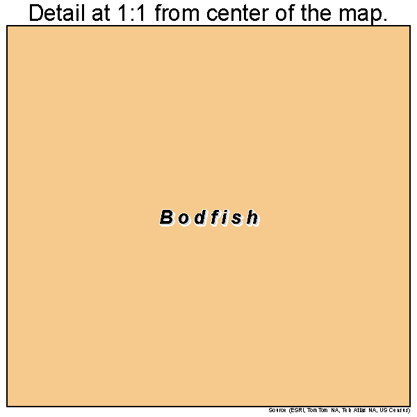 Bodfish, California road map detail