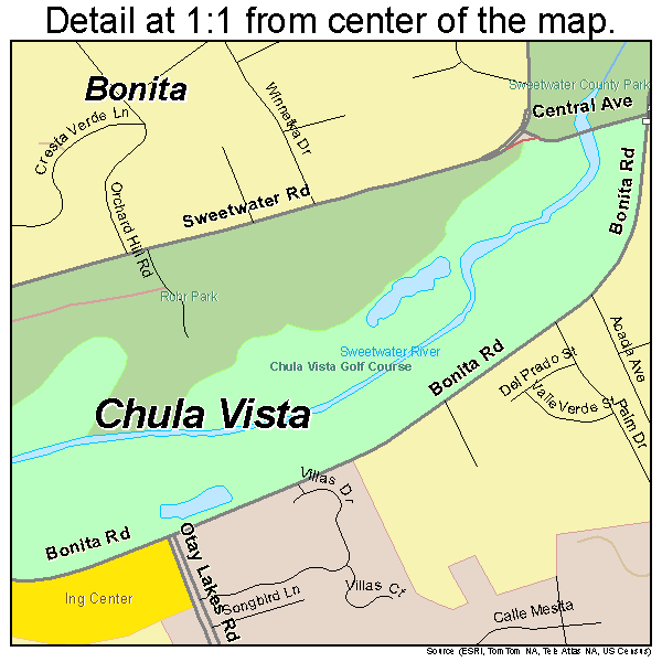 Bonita, California road map detail