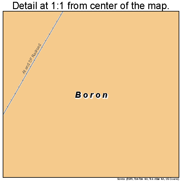 Boron, California road map detail