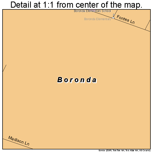 Boronda, California road map detail