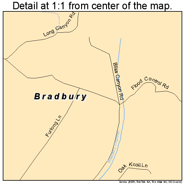 Bradbury, California road map detail