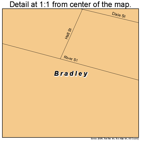 Bradley, California road map detail