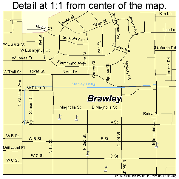 Brawley, California road map detail