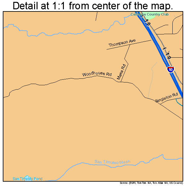 Calimesa, California road map detail