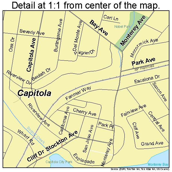 Capitola, California road map detail