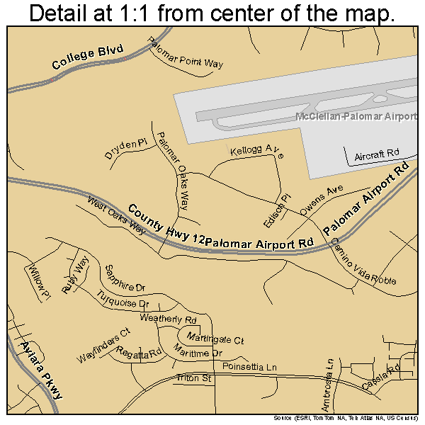 Carlsbad, California road map detail