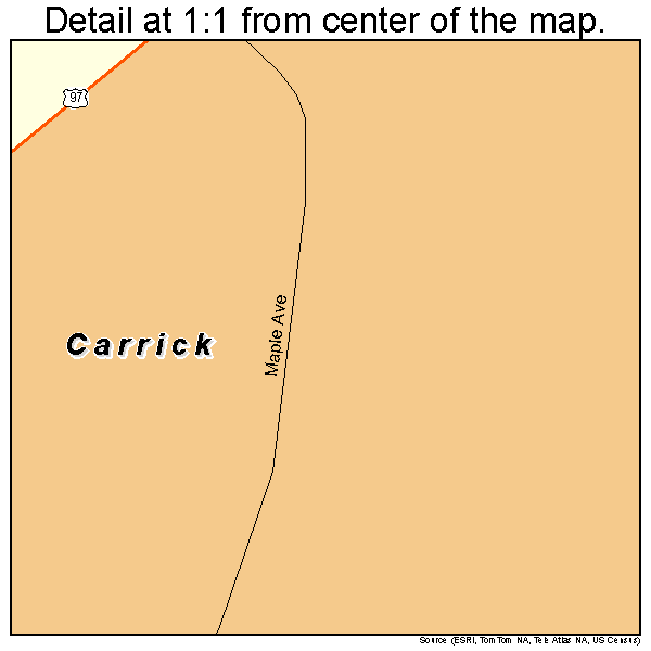 Carrick, California road map detail