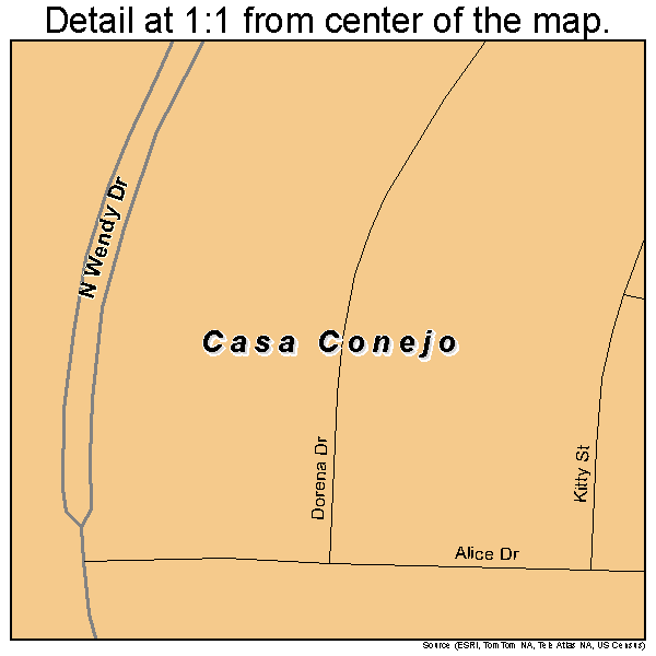 Casa Conejo, California road map detail