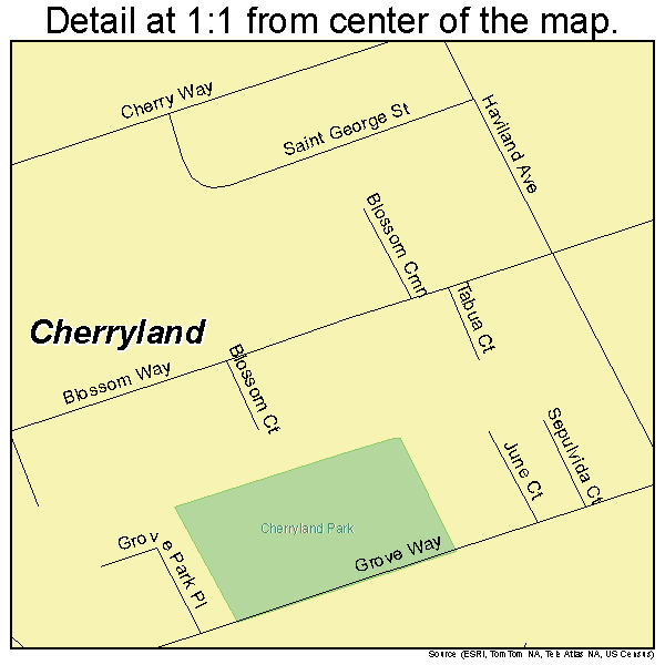 Cherryland, California road map detail