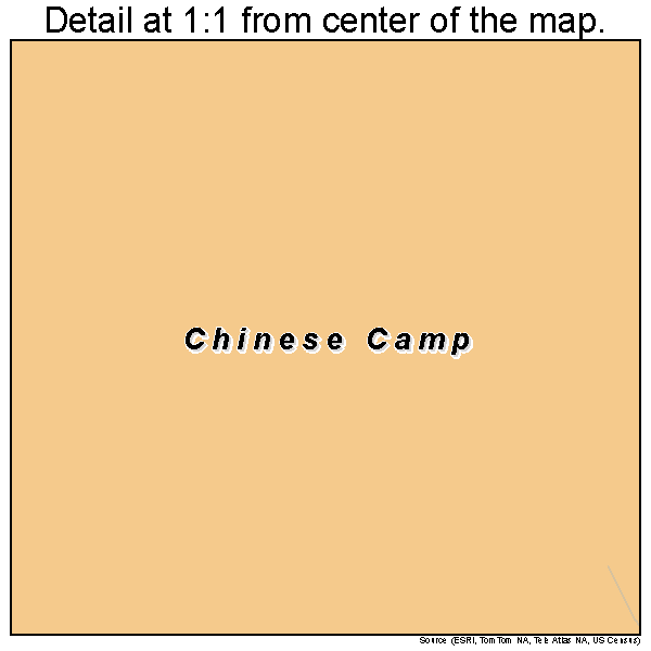 Chinese Camp, California road map detail