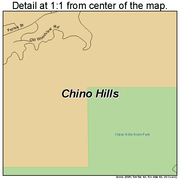 Chino Hills, California road map detail