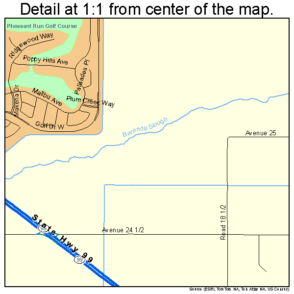 Chowchilla, California road map detail