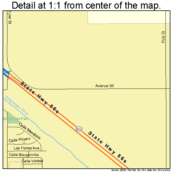 Coachella, California road map detail