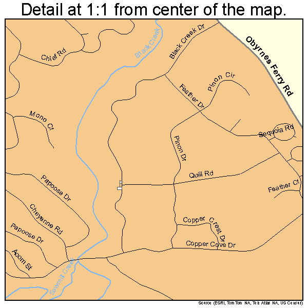 Copperopolis, California road map detail