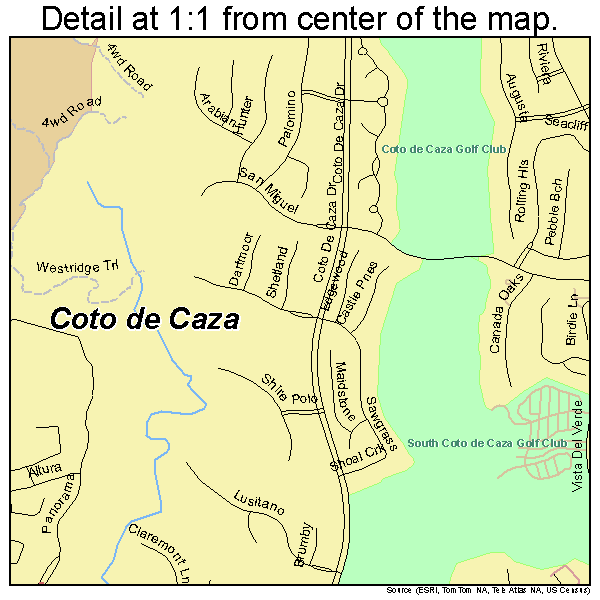 Coto de Caza, California road map detail