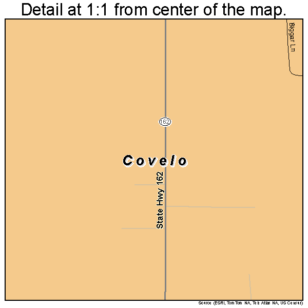 Covelo, California road map detail