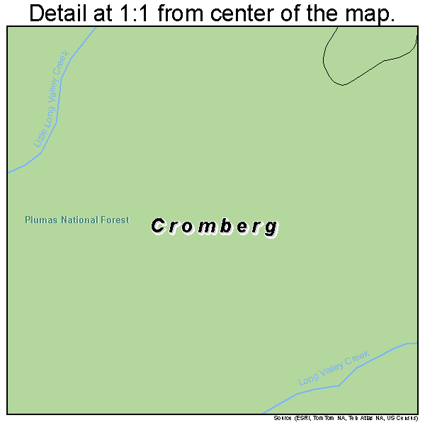 Cromberg, California road map detail