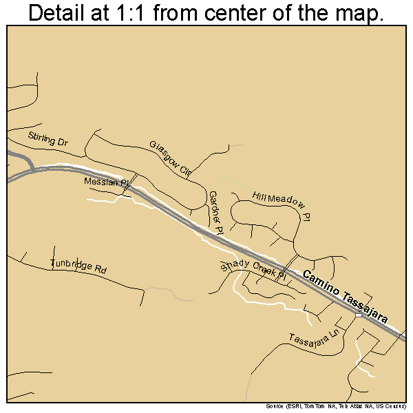 Danville, California road map detail