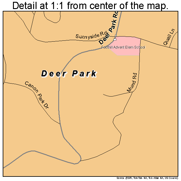 Deer Park, California road map detail